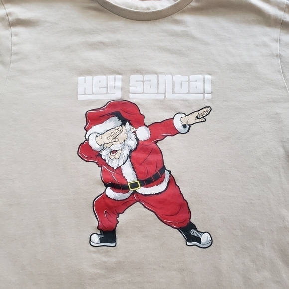 MEN'S Large Hey Santa dabbing Santa tee - Picture 2 of 8